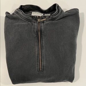 Orvis Men's Charcoal Zip-Up Sweater sweatshirt Large Men’s